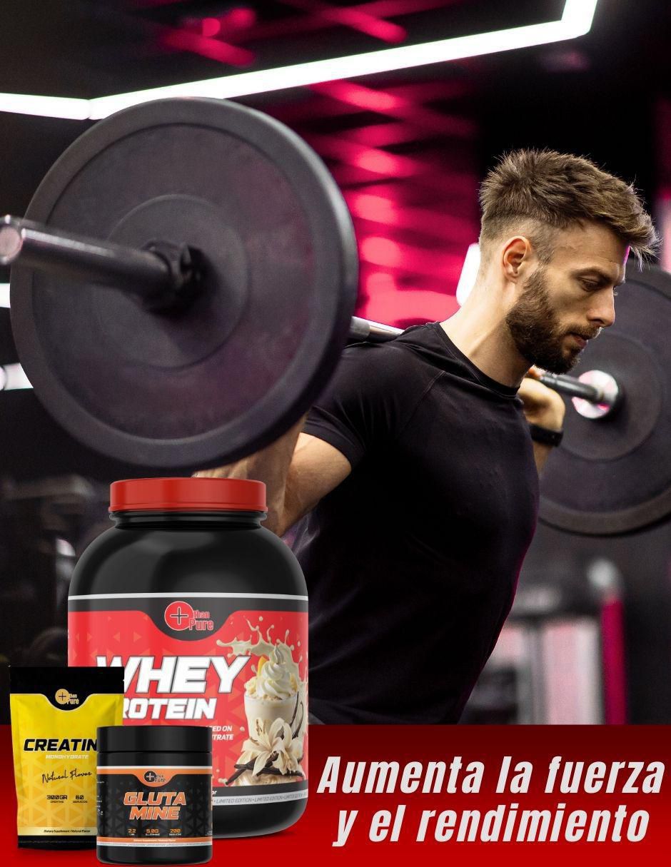 Kit de suplementos alimenticios Whey Protein + Glutamina + Creatina Monohidratada 2