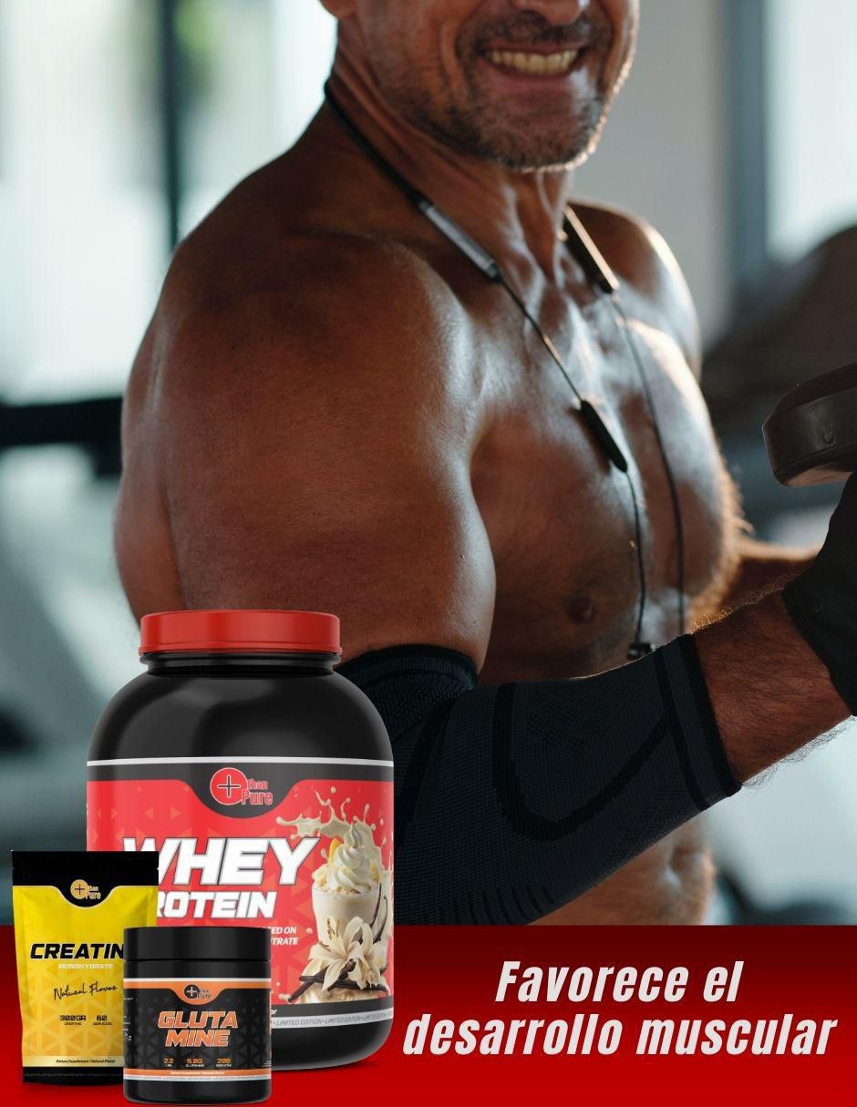 Kit de suplementos alimenticios Whey Protein + Glutamina + Creatina Monohidratada 3