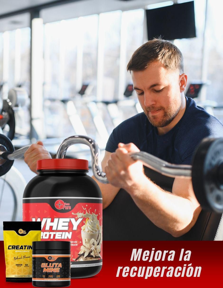Kit de suplementos alimenticios Whey Protein + Glutamina + Creatina Monohidratada 4