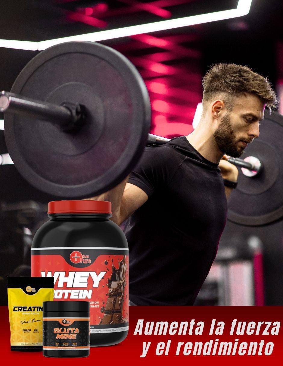 Kit de suplementos alimenticios Whey Protein + Glutamina + Creatina Monohidratada 2