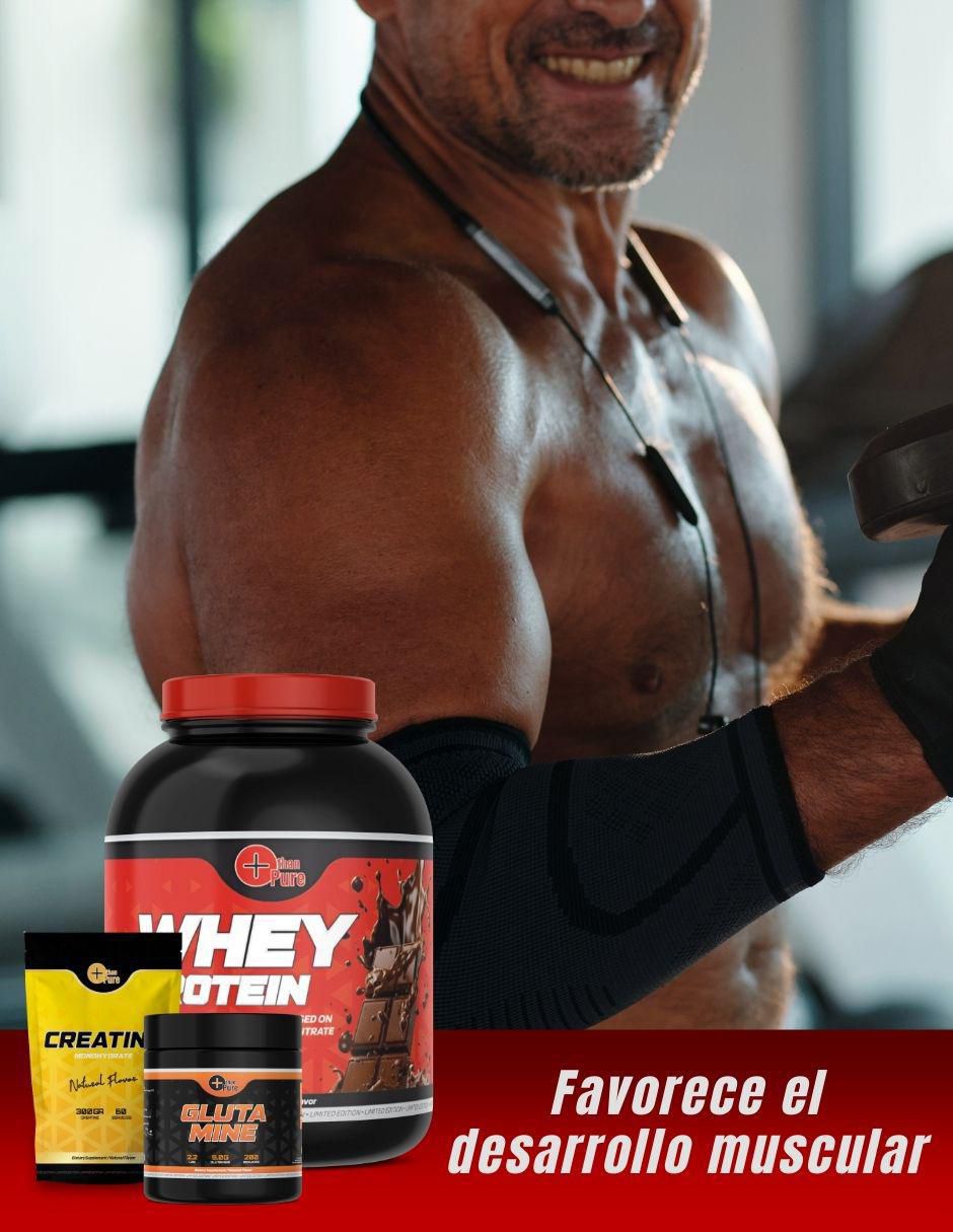 Kit de suplementos alimenticios Whey Protein + Glutamina + Creatina Monohidratada 3