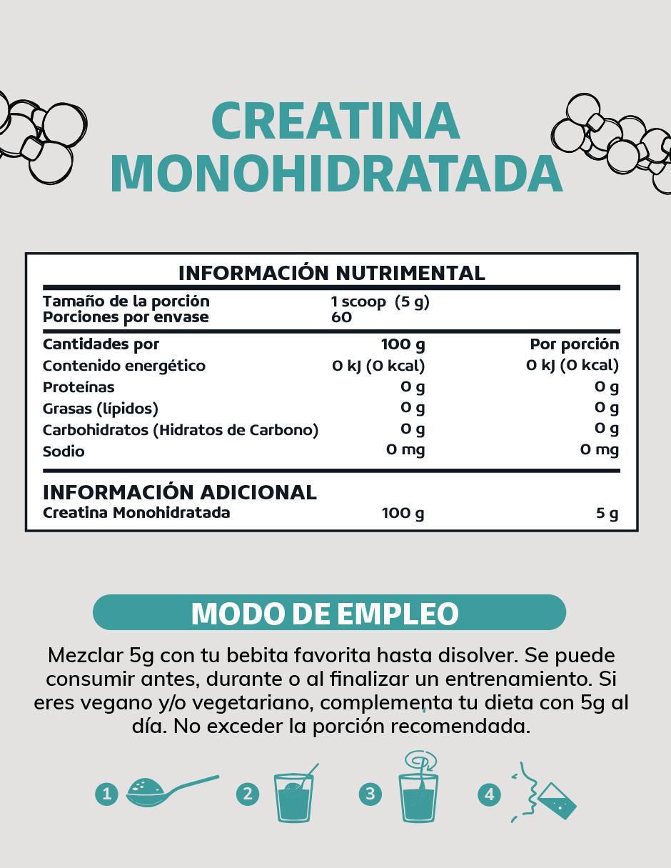 Creatina Monohidratada Micronizada de 300 g 3