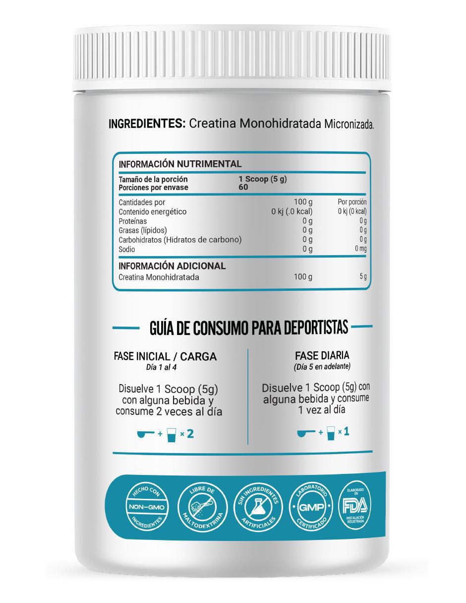 Creatina Monohidratada Micronizada de 300 g 2