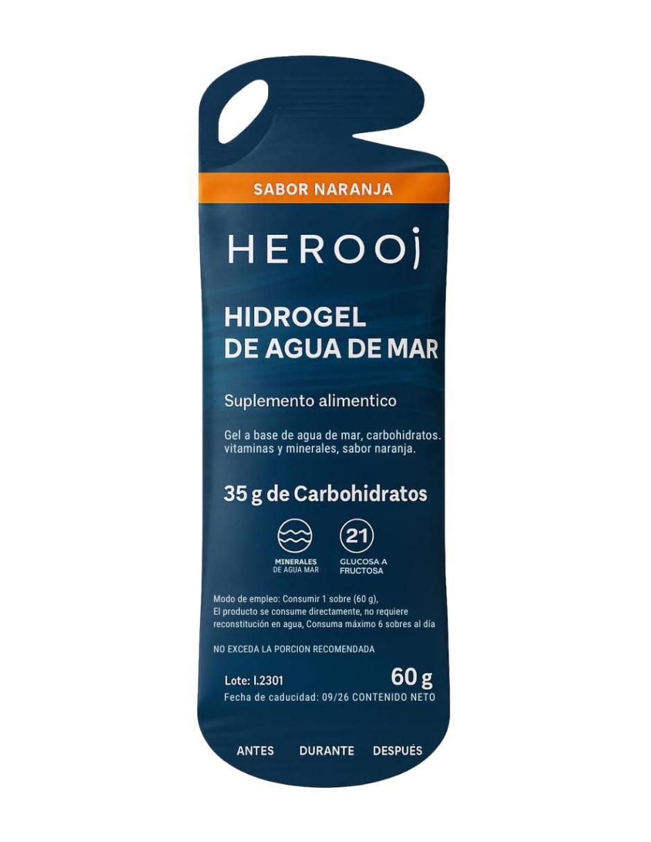 Hidrogel Sabor a Naranja con Agua de Mar Herooj con Vitamina A